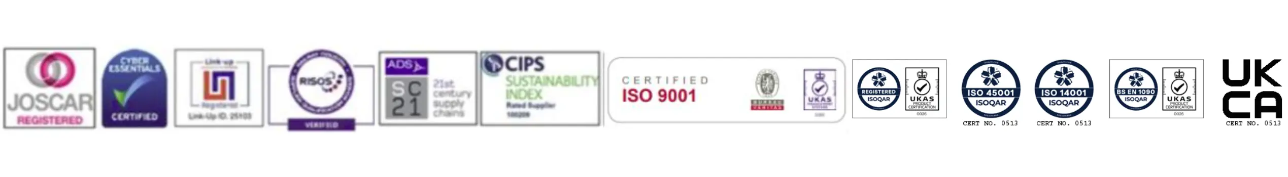 UKCA logos | ISO 14001 | ISO 45001
